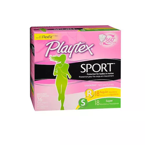Playtex Sport Tampons with Plastic Applicators Unscented Multi Pack 36 Each By P
