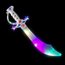 3 pack Flashing LED Pirate Light up Sword with Sound Swashbuckler LED Sword
