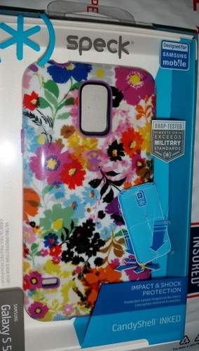 NEW Speck CandyShell Inked Samsung Galaxy S5 Case Purple / White (+Temp Glass) - Picture 4 of 4