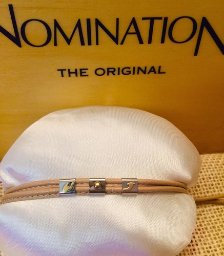 Nomination Bracciale Originale Pelle Beige Saint Tropez “U•J” Acciaio/Oro - Foto 2 di 2
