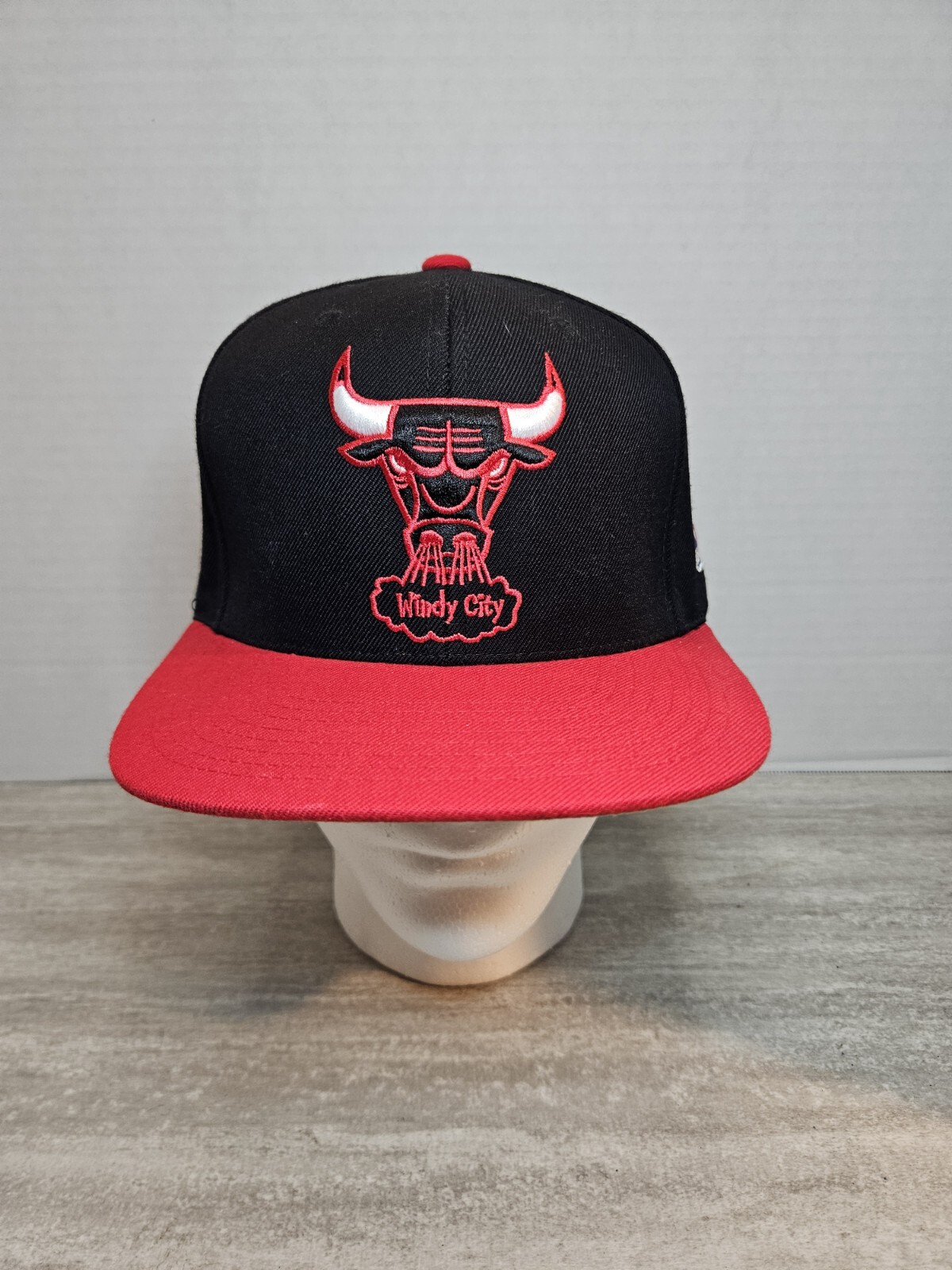 Chicago Bulls Mitchell & Ness Windy City Black W/ Red Bill Snapback Hat Cap