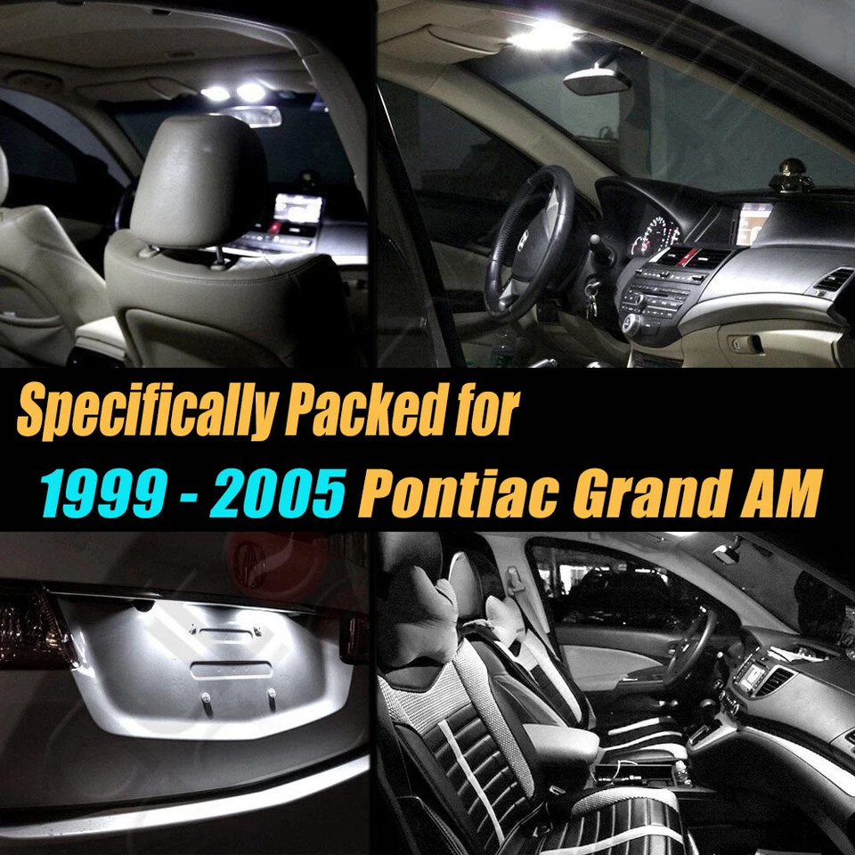 Kit de bombillas LED interiores de coche súper blancas de 12 piezas para Pontiac Grand AM 1999-2005 Foto 2 de 4
