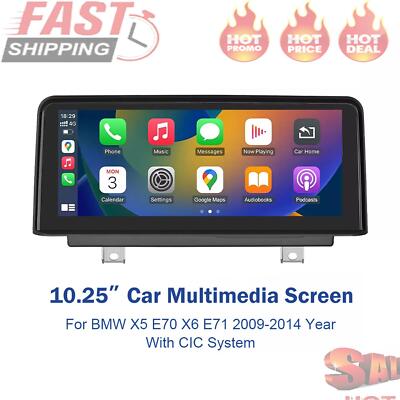 10.25'' Android Auto CarPlay Touch Screen For 2011-2013 BMW X5 E70 X6 E71 CIC