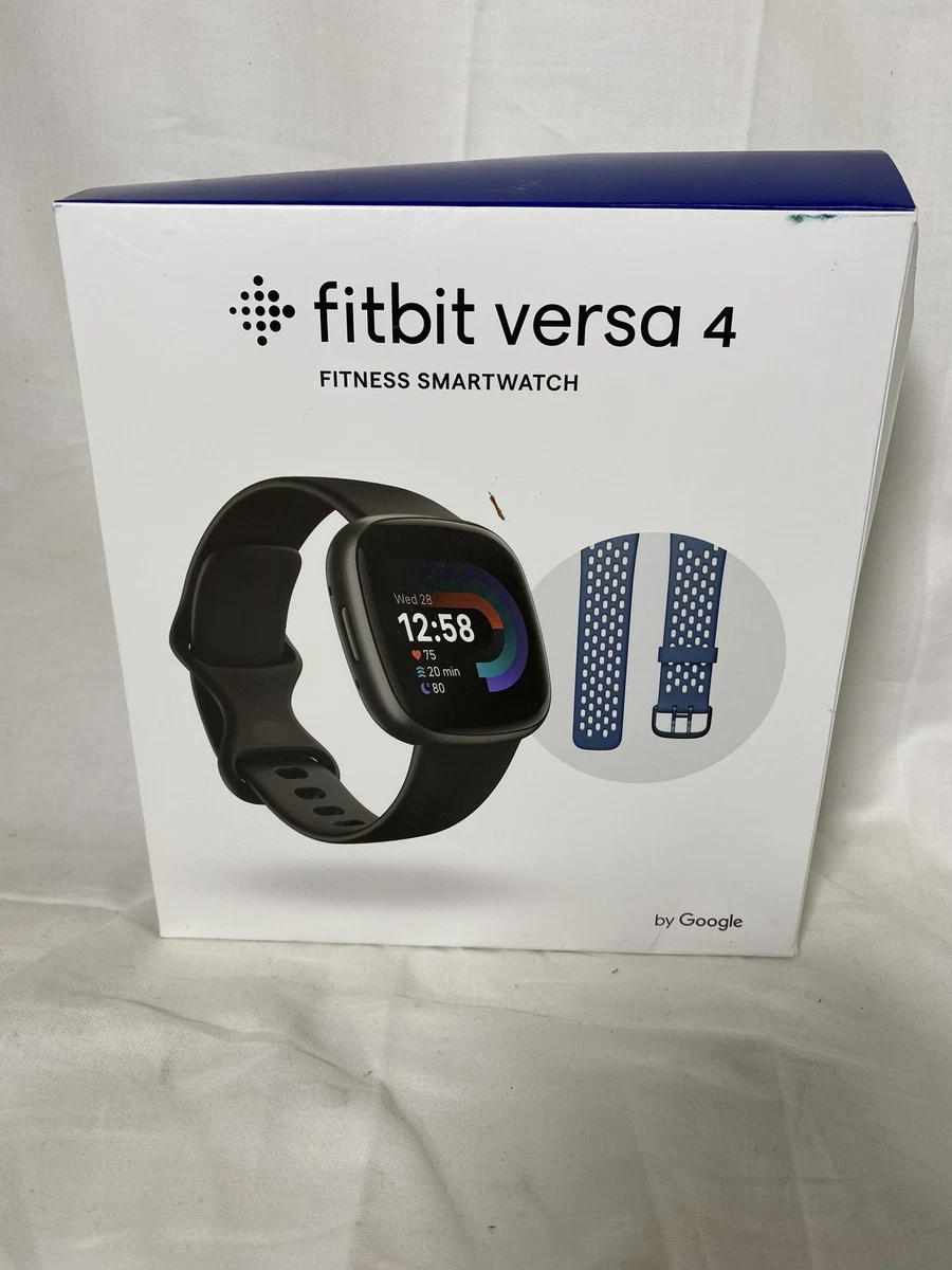 Fitbit Versa 4 Fitness Smartwatch Bundle Black/Graphite