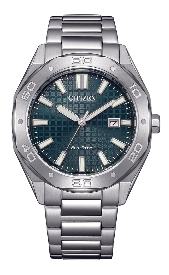 Citizen Men's Watch Eco-Drive Green Dial Stainless Steel Bracelet