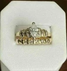 2Ct Marquise Cut Real Moissanite Wedding Bridal Set Ring 14K Yellow Gold Plated