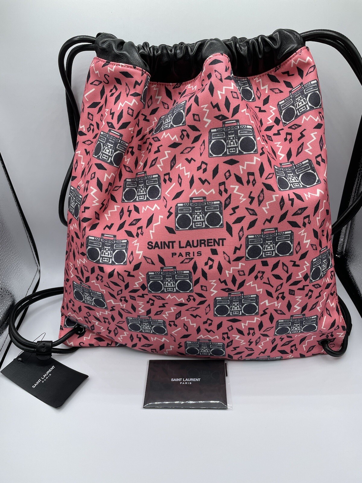 Elegante!* YSL Saint Laurent Zaino con cordini borsa borsa a tracolla unisex nuovo con etichette