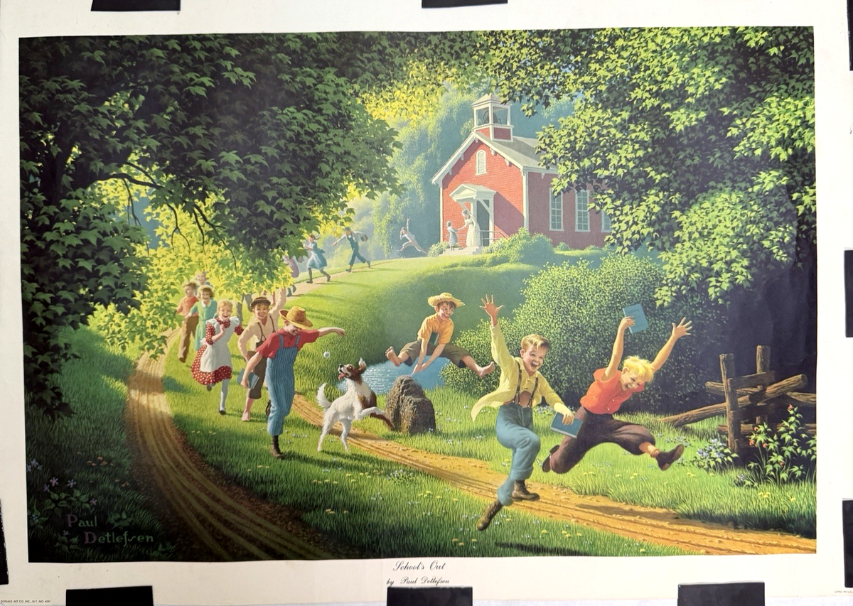 Paul Detlefsen School's Out Lithograph Art Print Unframed 20