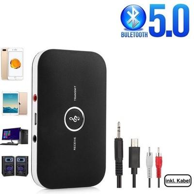 Bluetooth 5.0 Transmitter Adapter Empfänger Sender 2in1 Aux Audio TV Kopfhörer
