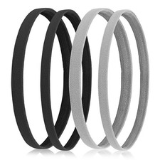 4 Pieces Athletic Sports Headband Elastic Thin Hair Bands Non Slip Silicone G...