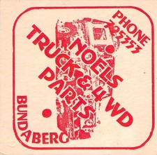 X6347 Australia Q Bundaberg Noels Truck & $WD Parts coaster