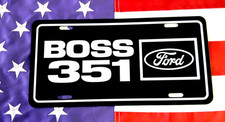 Black Ford Boss 351 Cleveland License Plate Tag 1971 Mustang 71 Performance