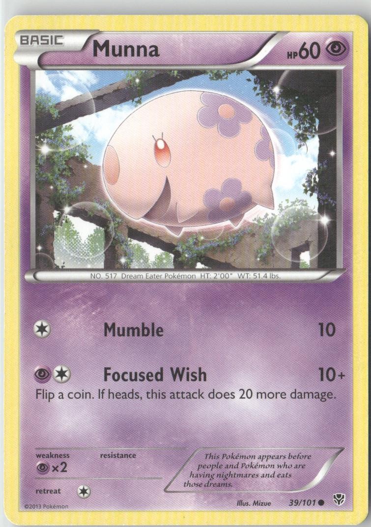 MUNNA 39/101 COMMON PLASMA BLAST POKEMON HP