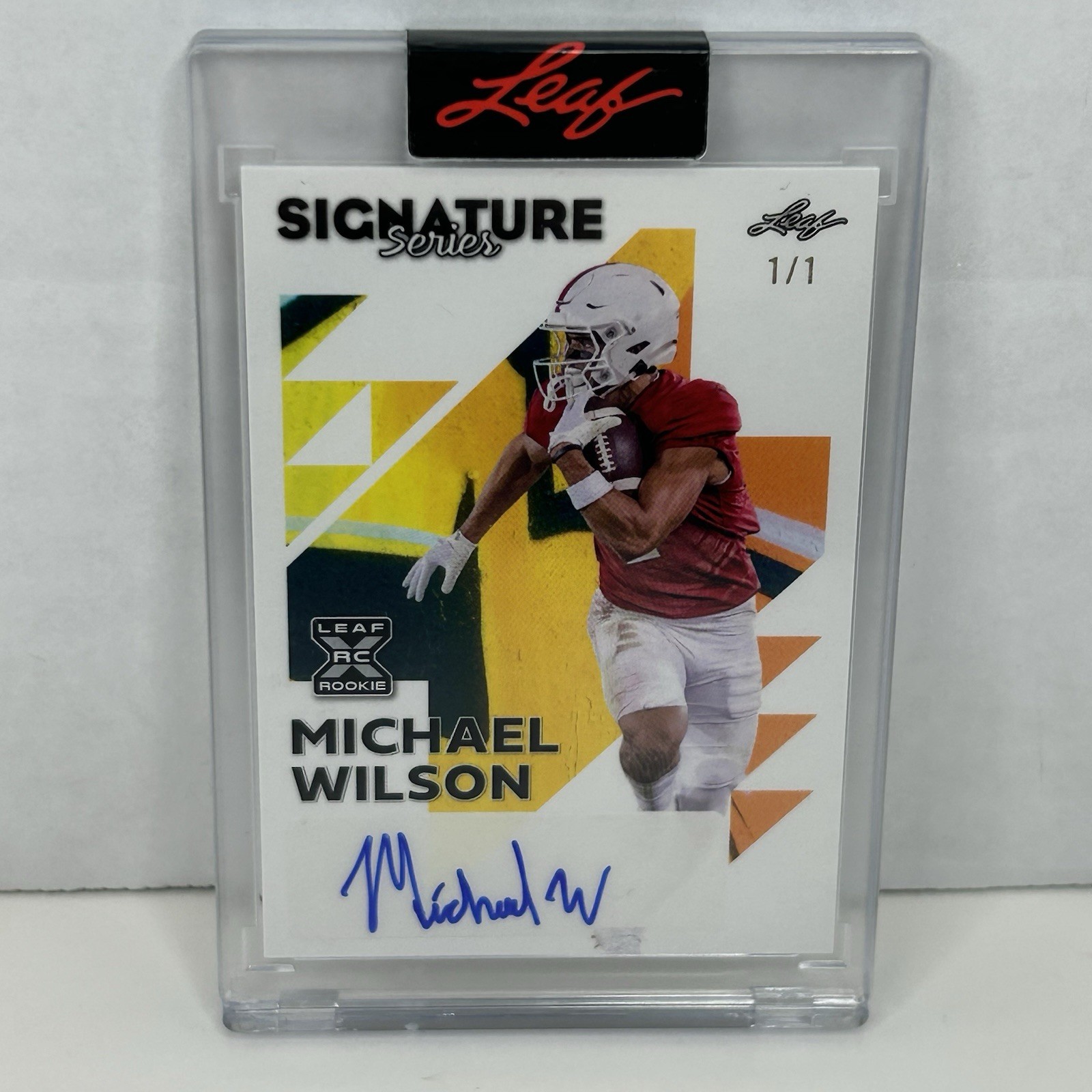 2023 Leaf Signature Series Football Michael Wilson #BA-MW1 Auto RC 1/1 Cardinals