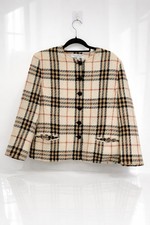 Eleganter Tweed Blazer M.&C.S München Barbara Kessels Beige Kariert