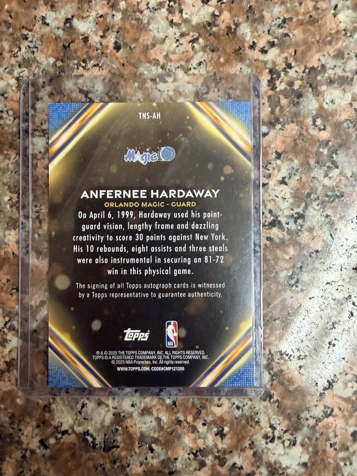 2025 Topps Topps Notch Signatures#TNS-AH Anfernee Hardaway Holo Foil - Image 2 of 2