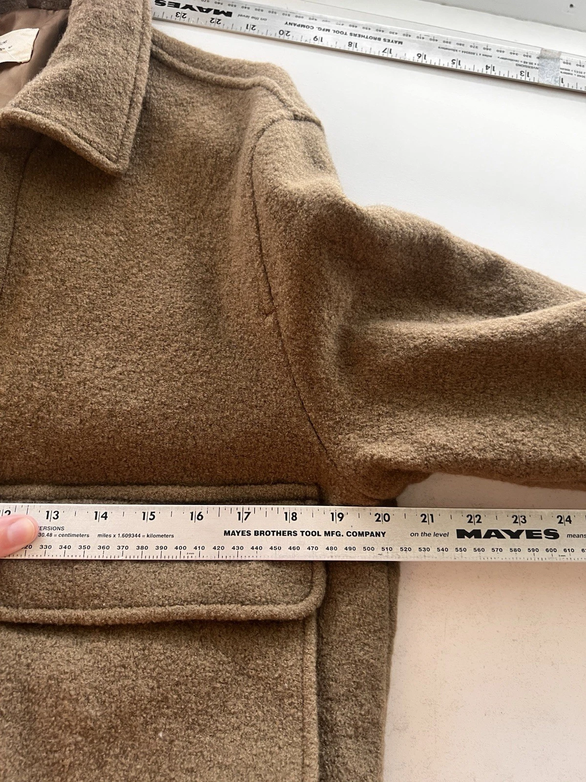 ZARA Origins BOMBER JACKET Aviator Size L Wool Exterior Quiet Luxury Old Money - product detail image 13