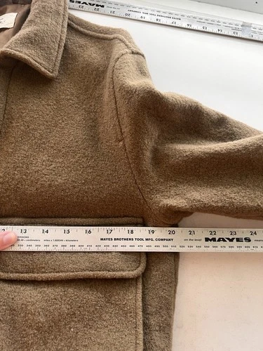 ZARA Origins BOMBER JACKET Aviator Size L Wool Exterior Quiet Luxury Old Money image 13