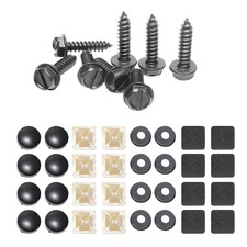 License Plate Screws Stainless Steel Bolts Caps Car Dealer Fasteners Kit 8 Set License Plate Screws Stainless Steel Bolts Caps Car Dealer Fasteners Kit 8 Set