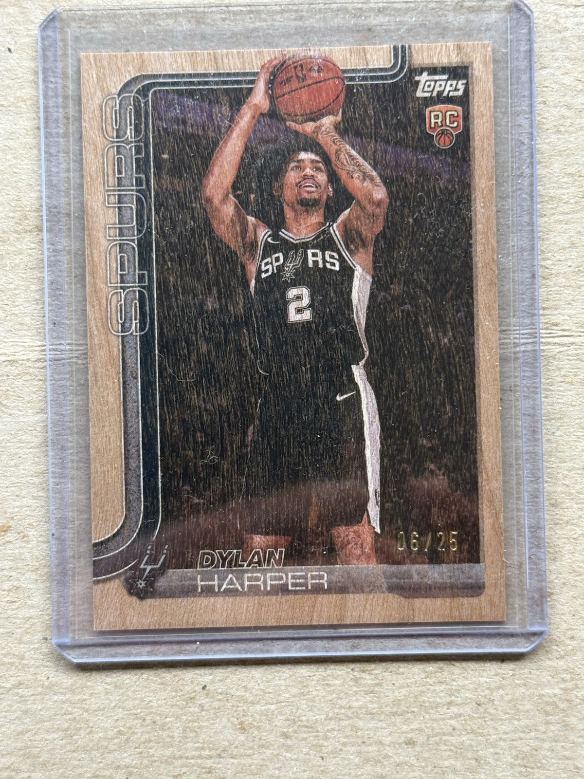 2025-26 Topps - Dylan Harper RC #202 SSP Wood Parallel 06/25