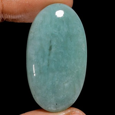 100% Natural Amazonite Oval Shape Cabochon Loose Gemstone 40 Ct 35X19X6mm X26274