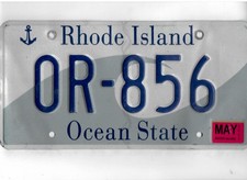 RHODE ISLAND passenger 2023 license plate "OR-856"