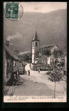 Old postcard Aiguebelette, church at the foot of Mont-Grêle 1908 