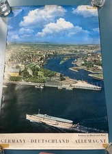 RARE Vintage 1967 Koblenz Germany Souvenir Travel Poster Rhine Moselle 20x28