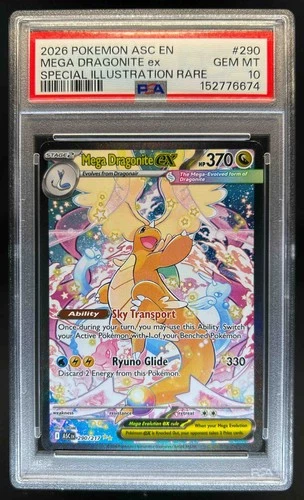 2026 Pokemon Mega Dragonite ex Special Illustration Rare #290/217 PSA 10