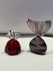 Set of 2 Standing Murano Glass Candy (Rare) Hand Blown