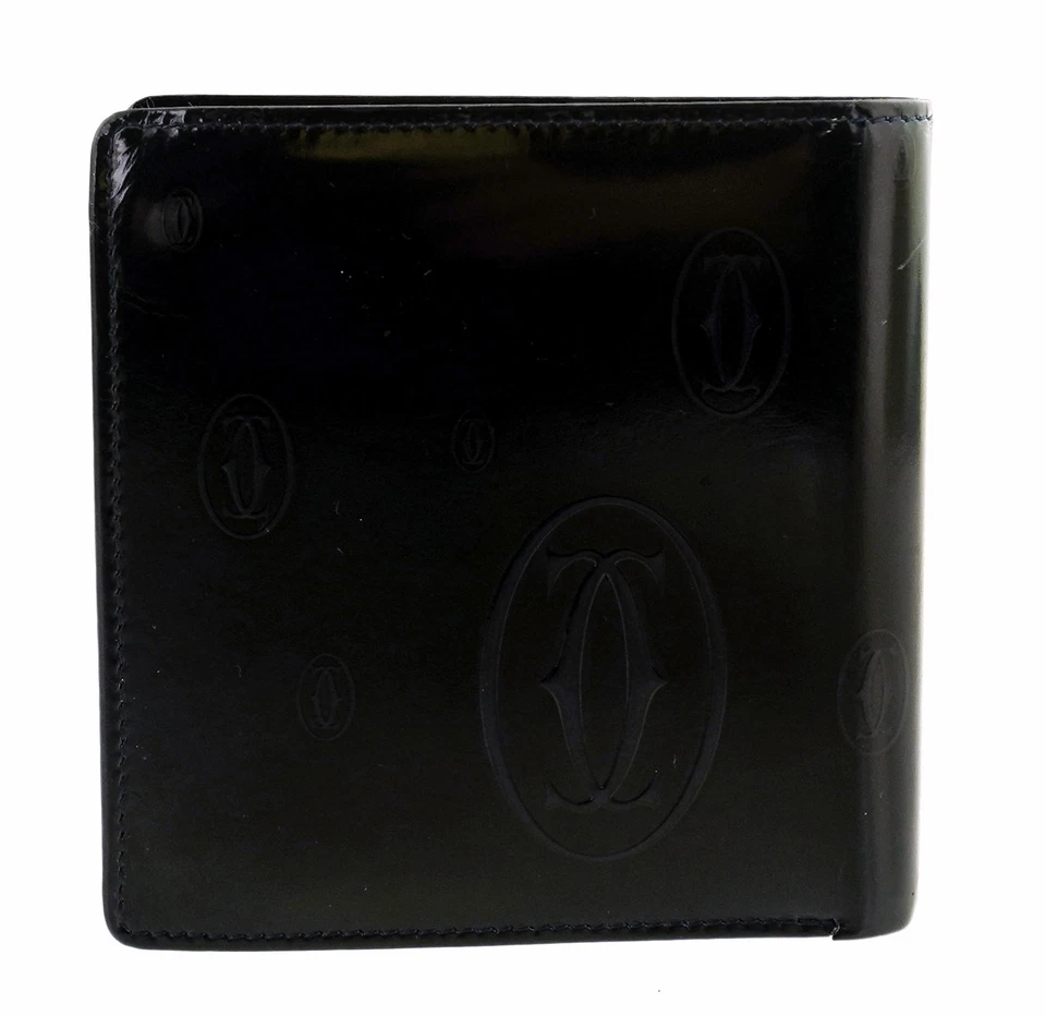 Authentic CARTIER Navy Blue Patent Leather Bifold Mens Wallet France - Image 3 of 4