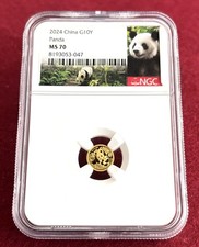 2024 MS70 1g Gold Panda with Special Label – 1g .999 Gold/Au