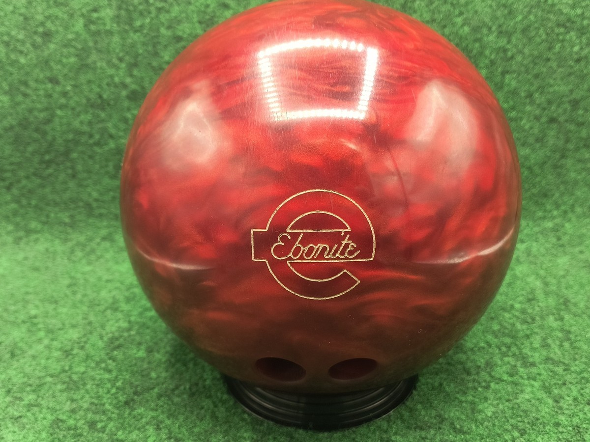 Used Bowling Ball Ebonite Turbo Urethane 16 Lb Red Marble First