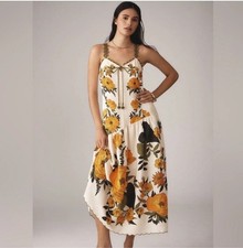 Farm Rio x Anthropologie Sleeveless V-Neck A-Line Maxi Dress Size S