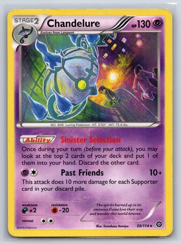 Chandelure 50/114 Steam Siege Rare Holo Pokemon