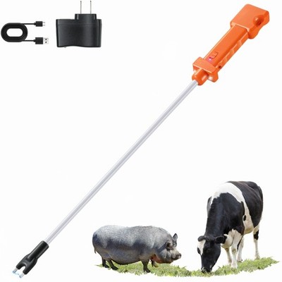 Rechargeable Electric Cattle Prod with LED Lights & Waterproof Design