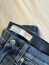 AYR Women's the Bomb Pop Jeans Blue, Straight Leg, Frayed Hem, Stretch Denim