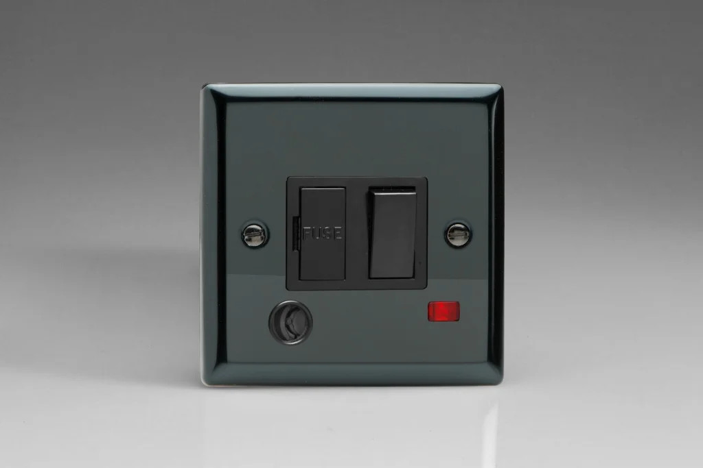 Fused Spur Iridium Switched + Flex Outlet Neon Classic Black Insert Varilight