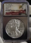2021  Silver Eagle Type 1  $1 NGC MS69  1st Rel. Mirror Core Slab