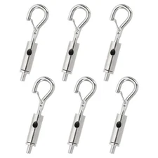 6Pcs Portable Hook & Eye Turnbuckle Tension for 1/16-3/32 Metal Cable