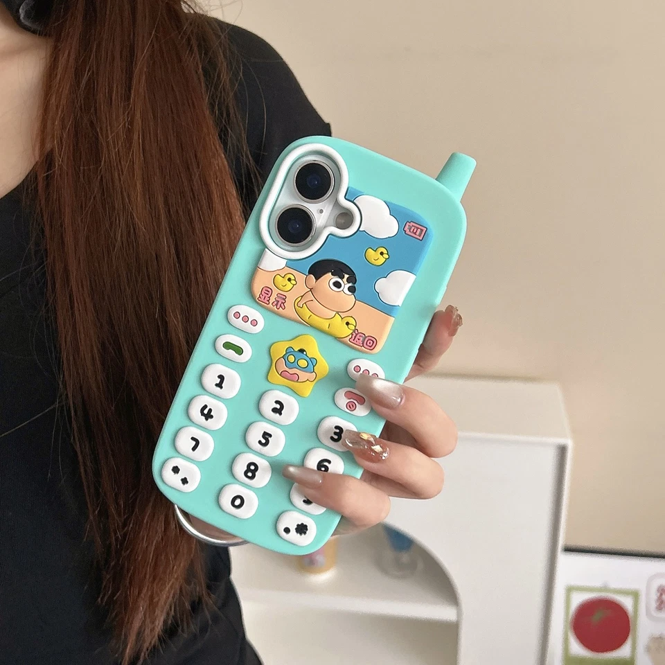 Чехол для iPhone 16 15 Pro Max 14 13 3D ретро мультфильм мобильного телефона силиконовый чехол - Изображение 3 из 4