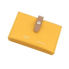 CELINE Accordion Card Case Leather Yellow 104323
