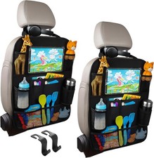 Autositz Organizer 2 St�ck mit Haken R�cksitzschutz Oxford Stoff 41�61cm Kinder