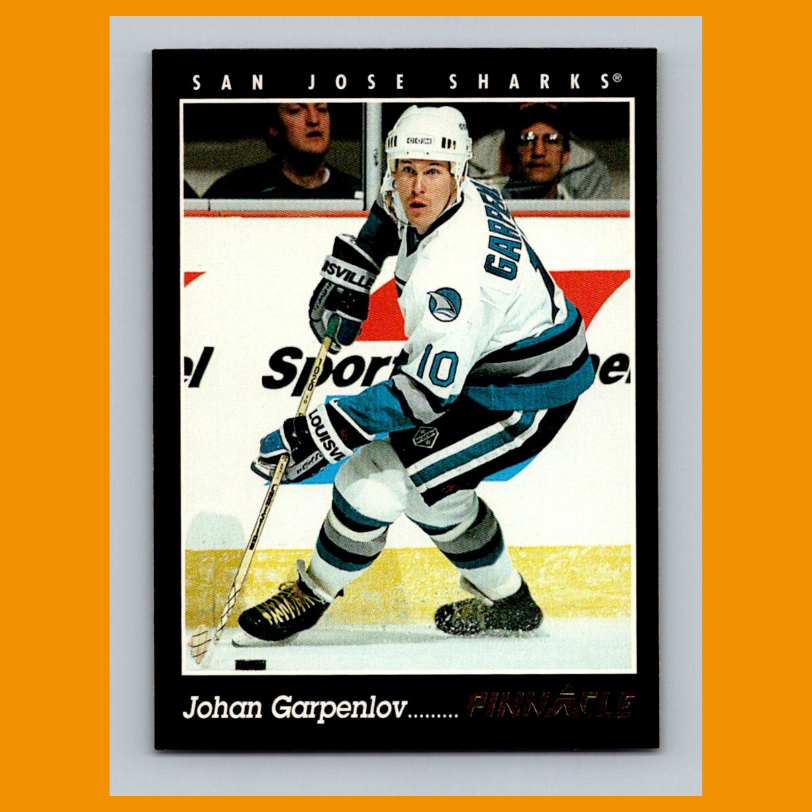 Johan Garpenlov #63 1993-94 Pinnacle San Jose Sharks Hockey Card NHL