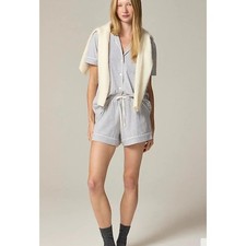 NWT J. Crew Dreamy Cotton-Blend Pajama Short Set Gray L