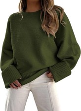 Women's Oversized Chunky Knit Pullover Sweater Warm Cozy Winter Top