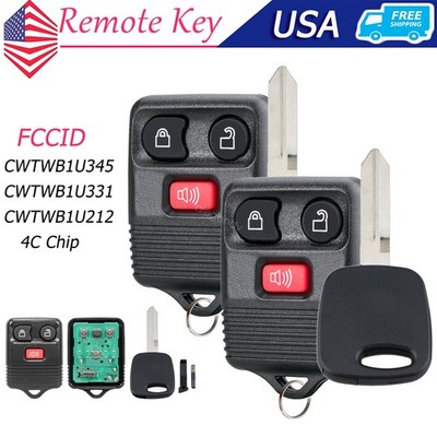 2 Keyless Entry Remote Fob + Key For Ford Excursion 01 2002 2003 2004 2005 2006