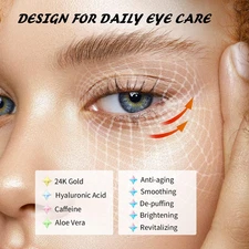Dark Circles Repair Puffiness Wrinkles Under Eye Patches 24K Gold 30 Pairs/Safe