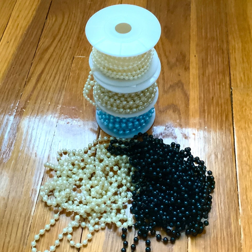 Черный, Lt синий и Lt слоновой кости искусственного жемчуга струны лот для Craft свадьбы украшения - Изображение 3 из 4