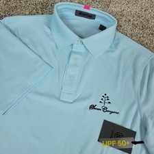 NWT G/Fore Mens Small Solid Blue Performance Stretch Polo Short Sleeve UPF 50 